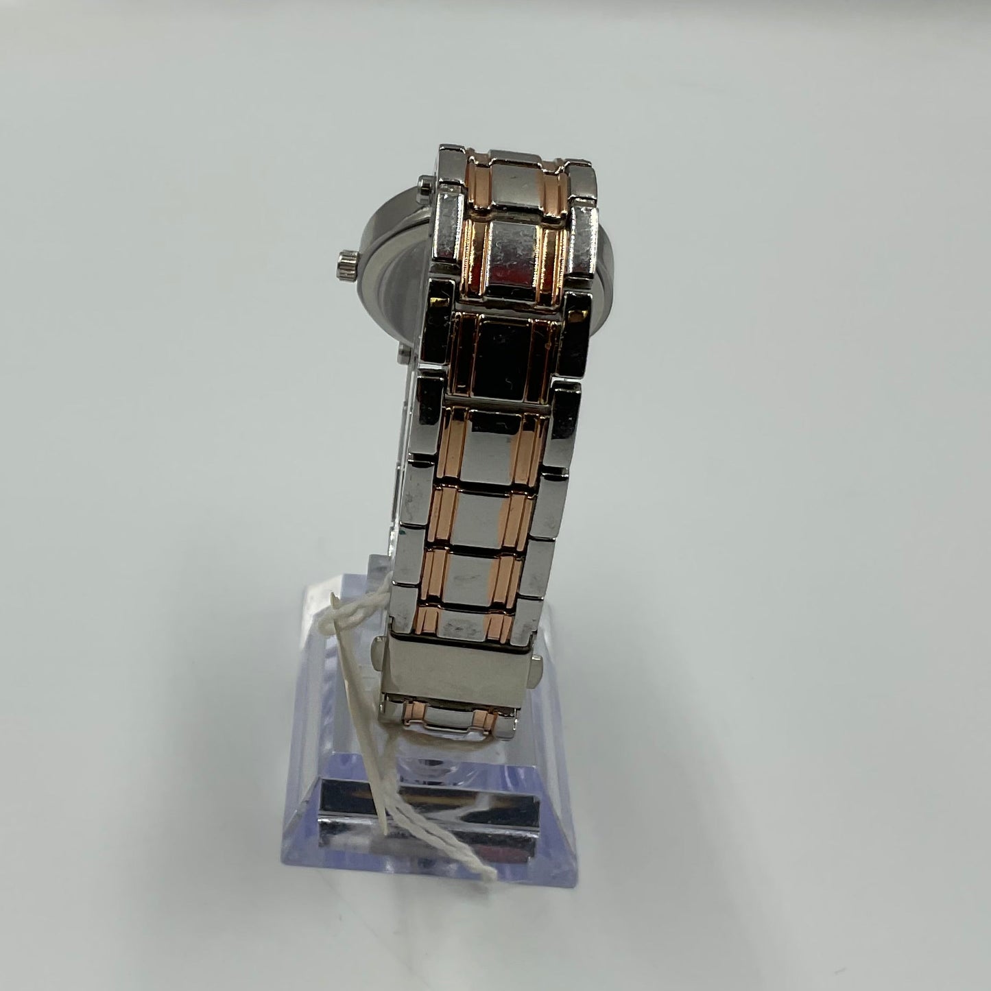 Rose Gold Two Tone Silver Face Women's Watch NEW BATTERY