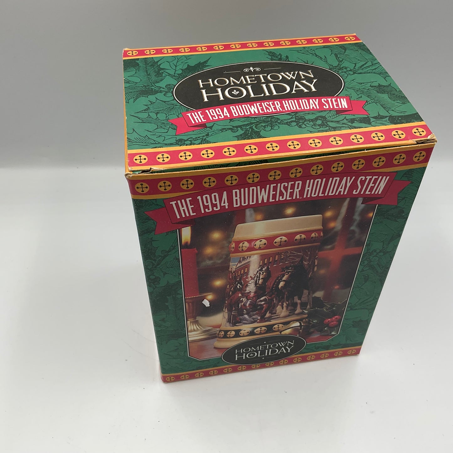 1994 Budweiser Hometown Holiday Collector Stein In Box and COA Beer Mug