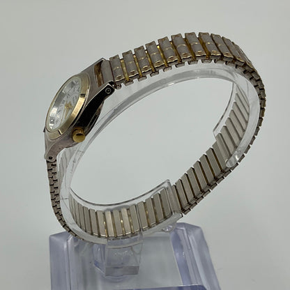 Anne Klein II Gold Two Tone Silver Flex Band Watch New Battery