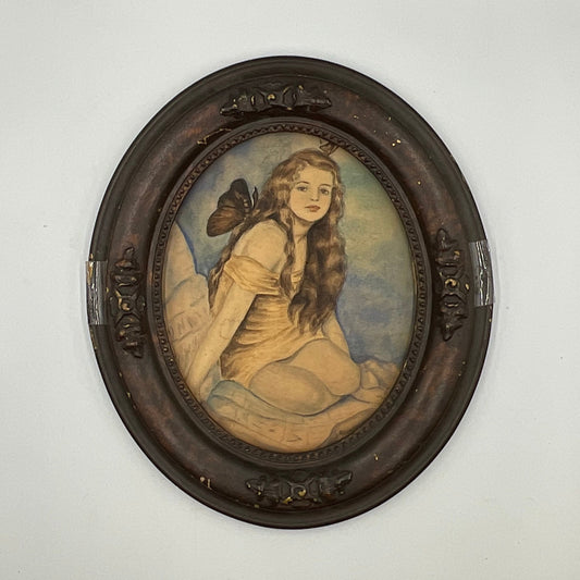 1909 Antique Painting Psyche The Fairy Girl by Willian Sergant Kendall