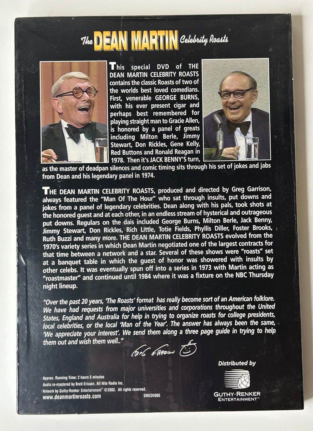 Dean Martin Celebrity Roasts George Burns Jack Benny DVD