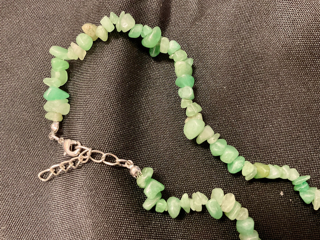 Green Gemstone Chip Necklace