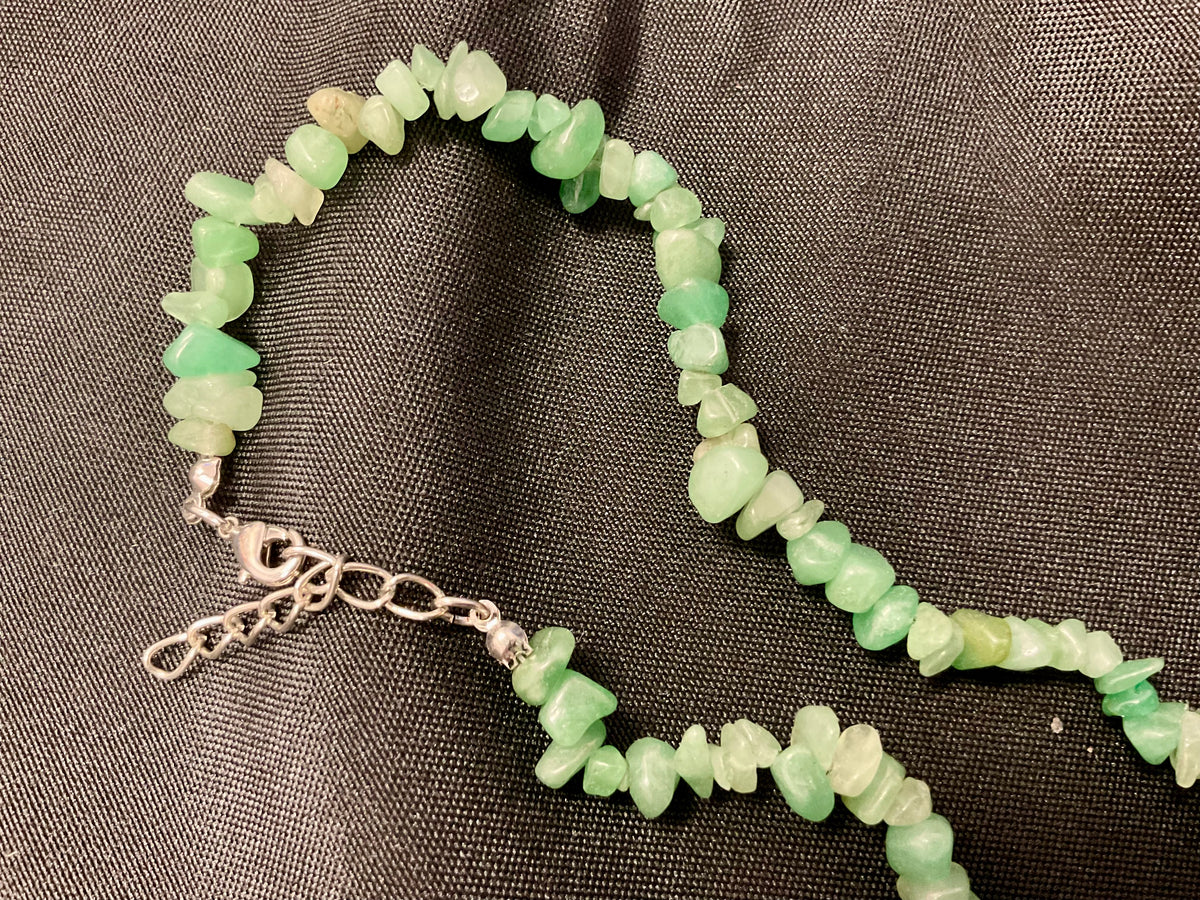 Green Gemstone Chip Necklace
