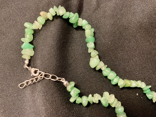 Green Gemstone Chip Necklace