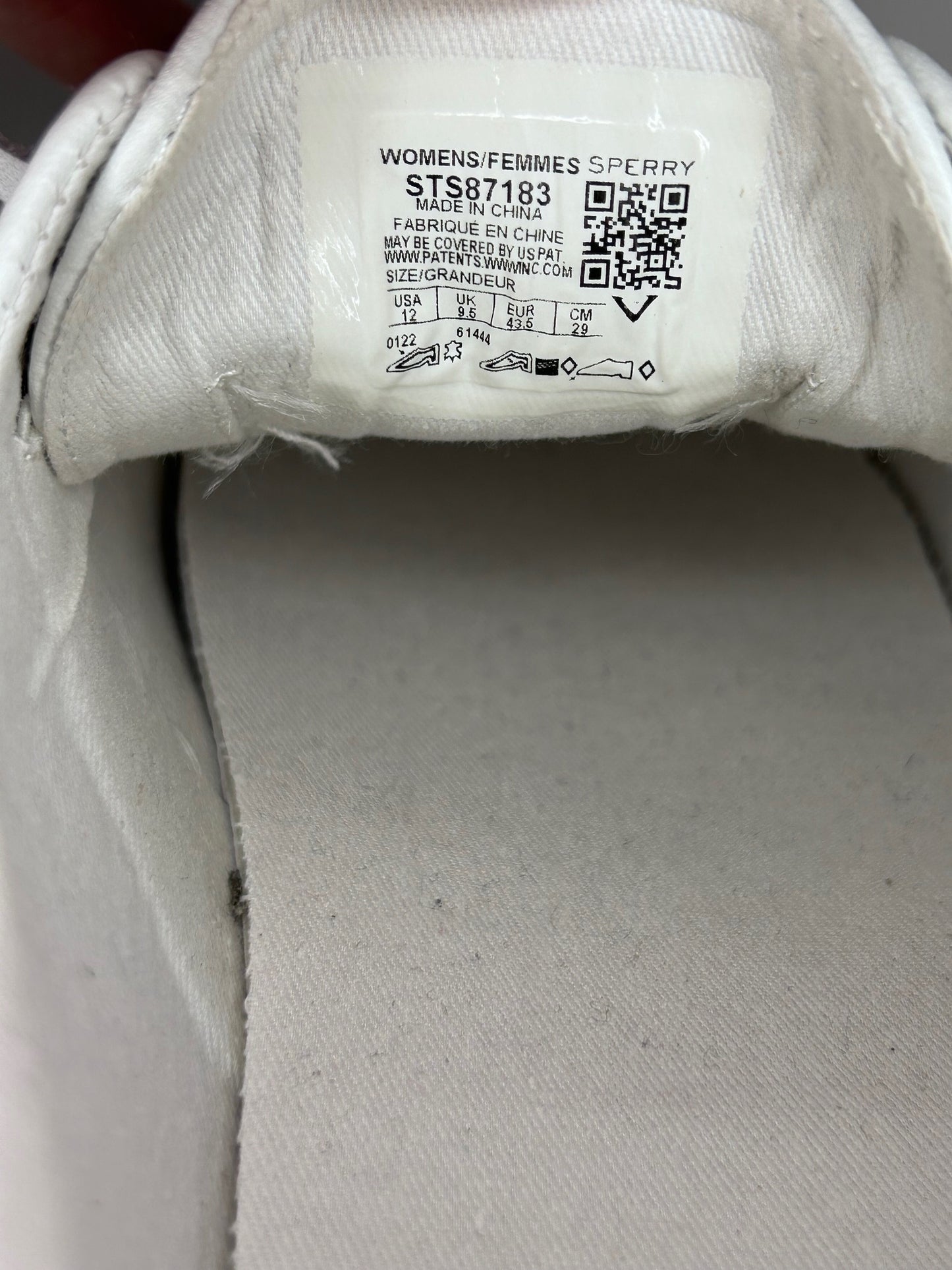 Sperry Topsiders White and Blue STS 87183 Womens Size 12 Not in Original Box