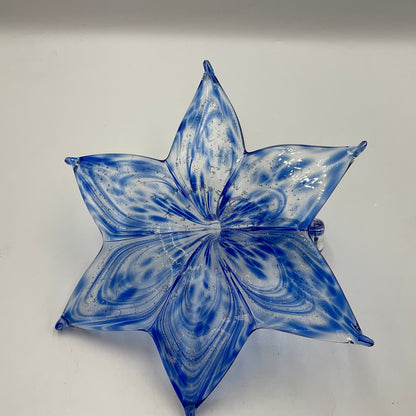 Blue And Silver Glass Flower