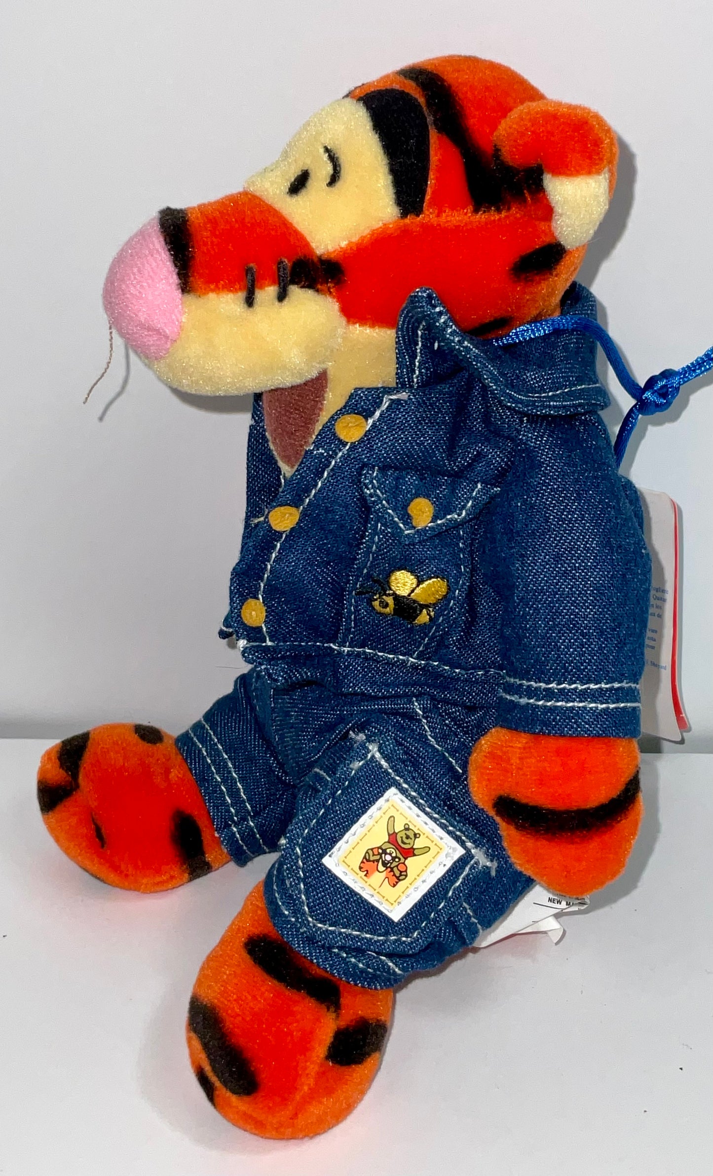 Denim Outfit Tigger Vintage Winnie the Pooh Bear & Friends Mini Beanbag Beanie Plush Disney Store Collectible