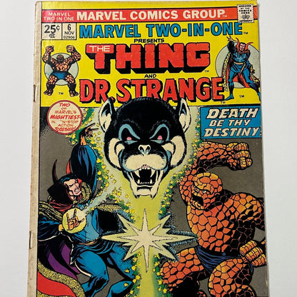 Marvel Comics Two-In-One The Thing and Dr. Strange Volume 1 #6 Vintage 1974 Comic Book