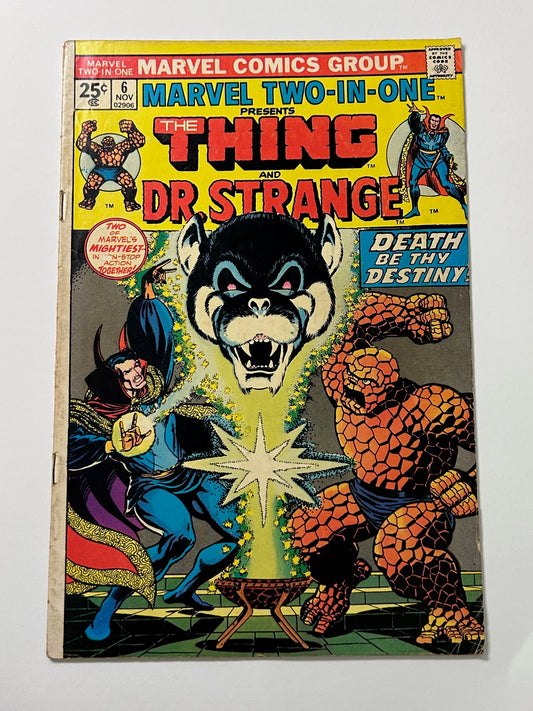 Marvel Comics Two-In-One The Thing and Dr. Strange Volume 1 #6 Vintage 1974 Comic Book