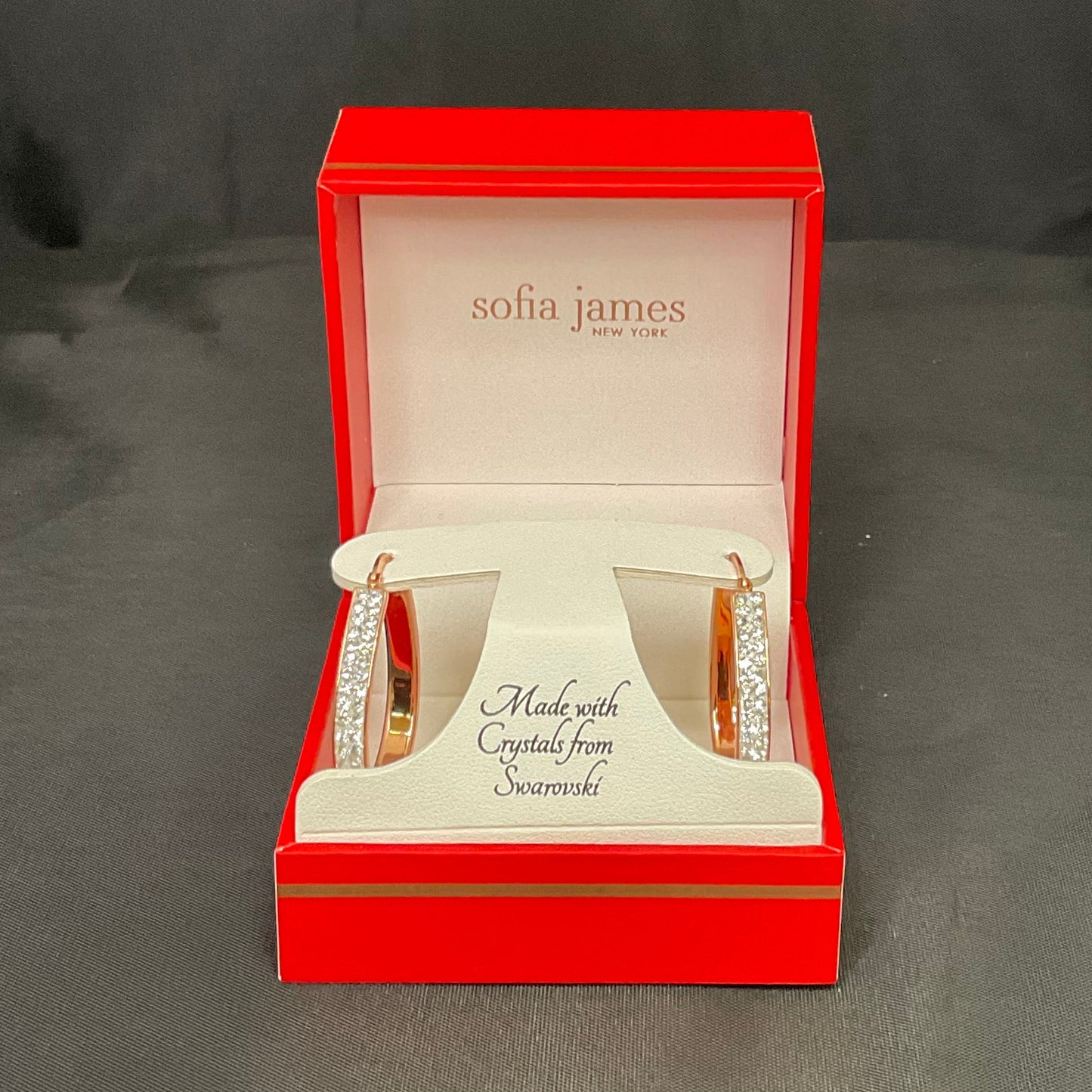 Sofia James New York Swarovski Crystal Hoop Earrings
