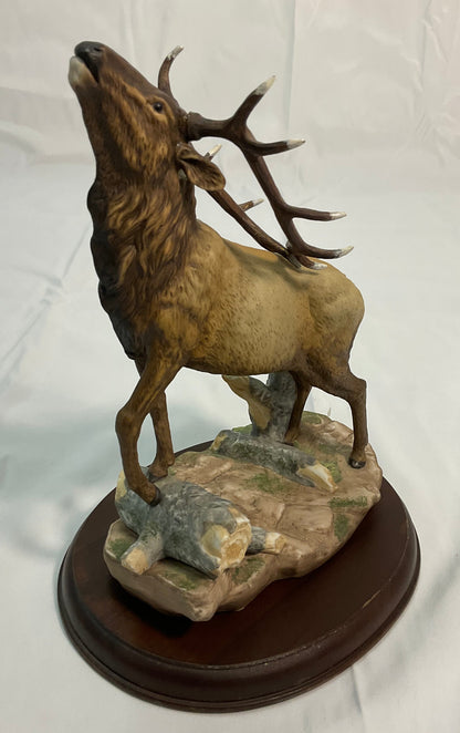 Wilderness Elk Signed Vintage 1993 Masterpiece Porcelain Homco Endangered Species Series