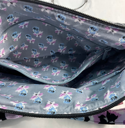 Vera Bradley Plum Pansies On the Go Crossbody Cotton Purse New with Tags 18in Strap