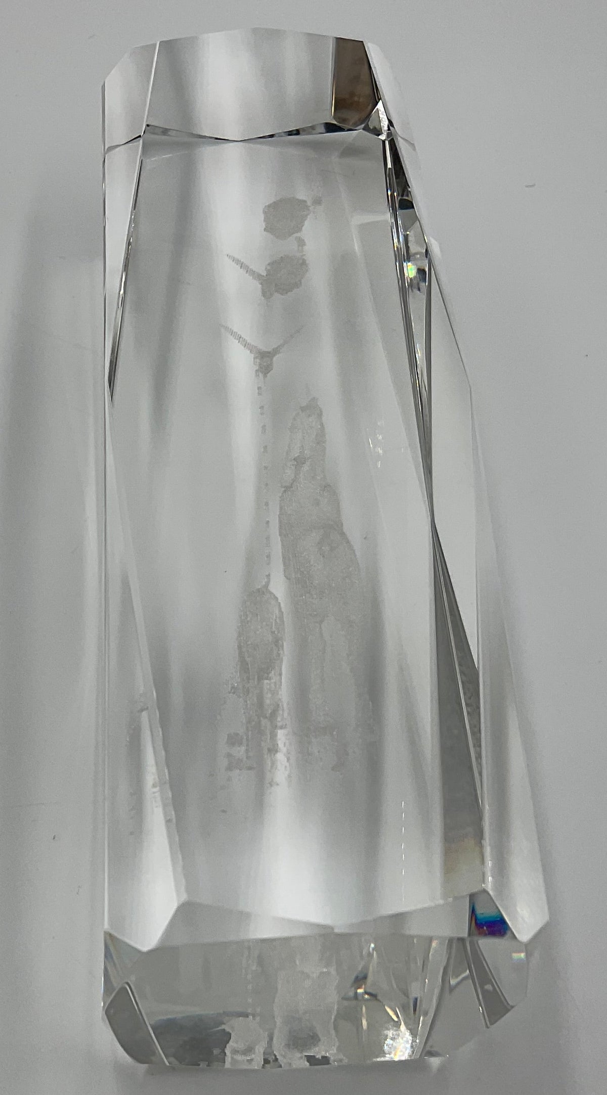 Vintage 3D laser-etched Fantasy Unicorn crystal glass paperweight