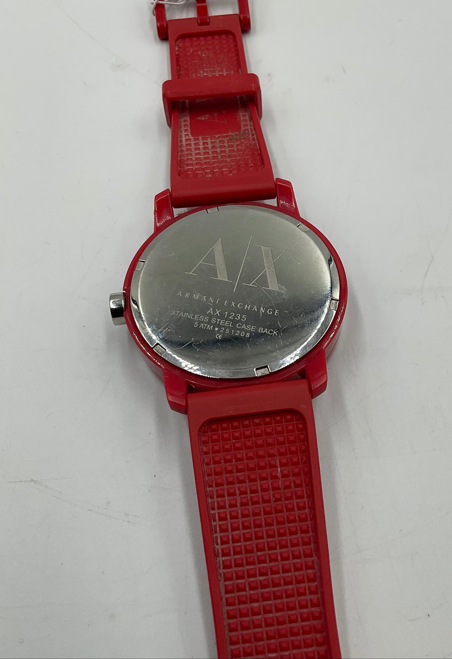 Armani Exchange AX Red Rubber Watch New Battery Working Condition