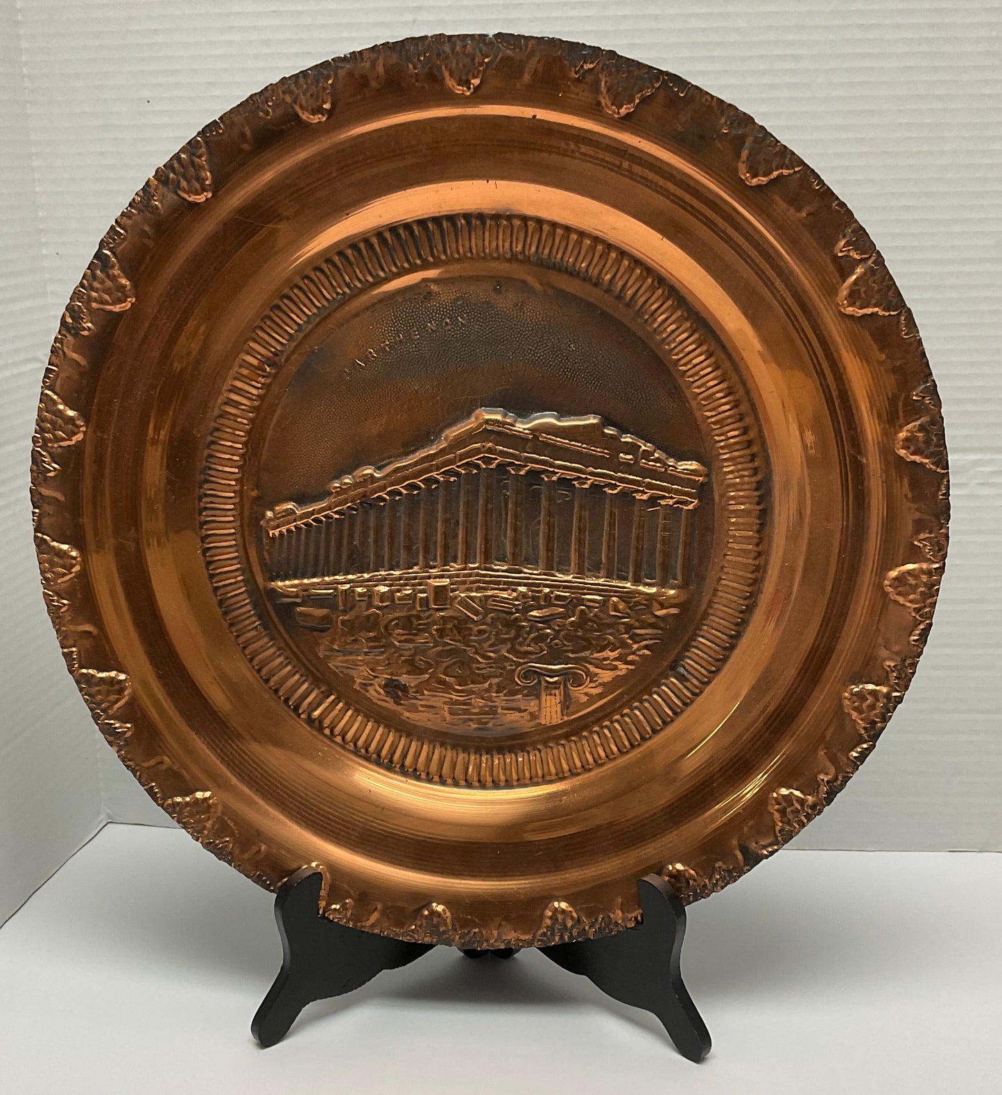 Greek Parthenon Copper PAINTED/Colored Wall Plate Home Decor