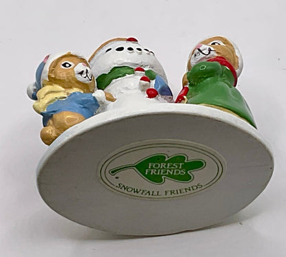 Avon Gift Collection Vintage Forest Friends Snowfall Friends Mini Figurine Christmas Holiday Winter Decor in Original Box