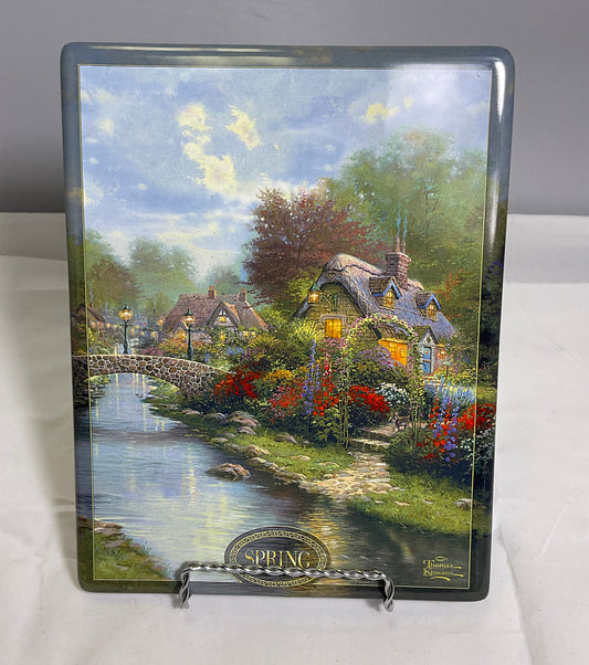 Thomas Kinkade's "Spring-Lamplight Bridge" Vintage Collector Ceramic Plate.
