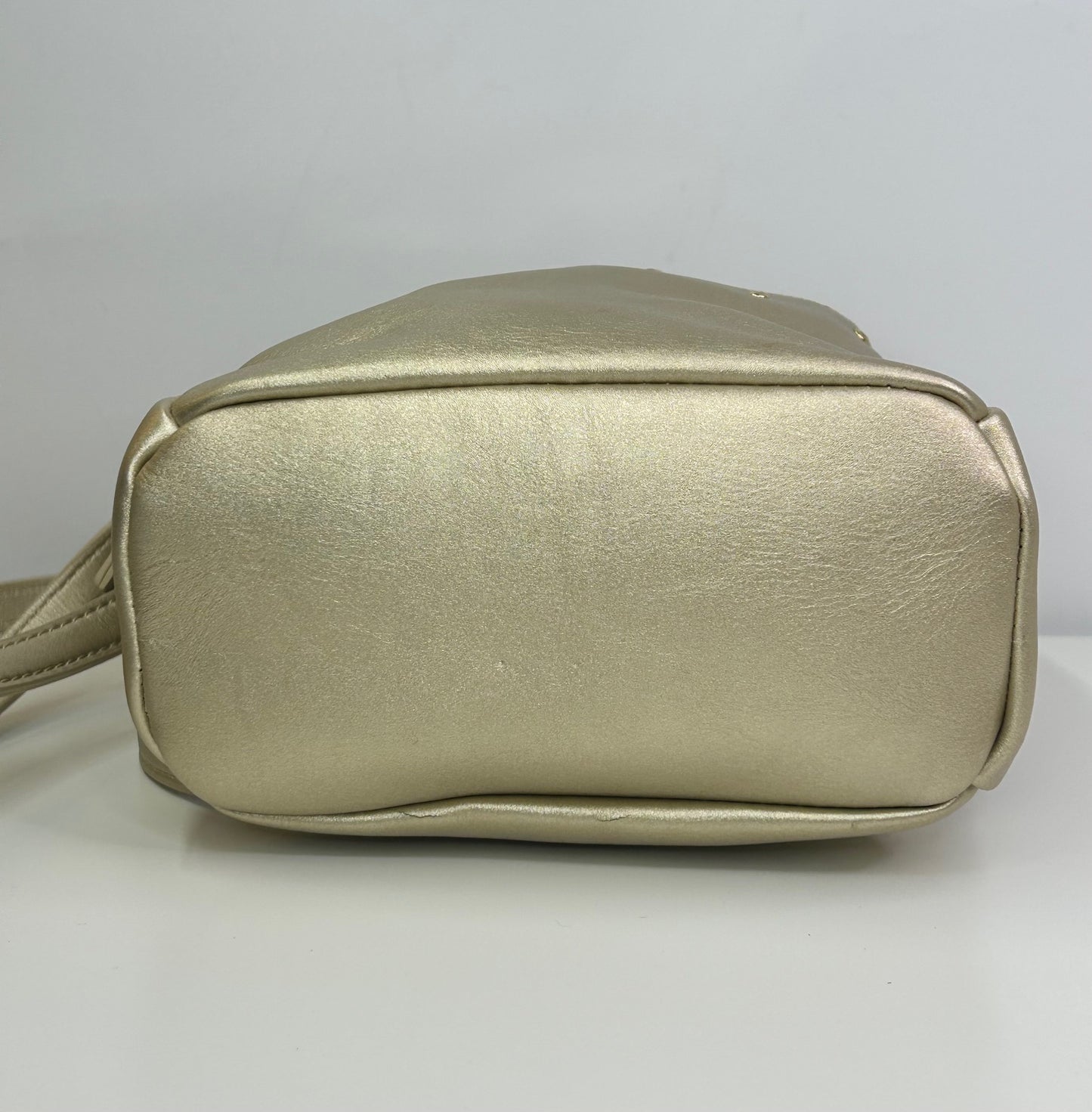 Tommy Hilfiger Gold Crossbody Mini Backpack Style Bag Handbag Purse