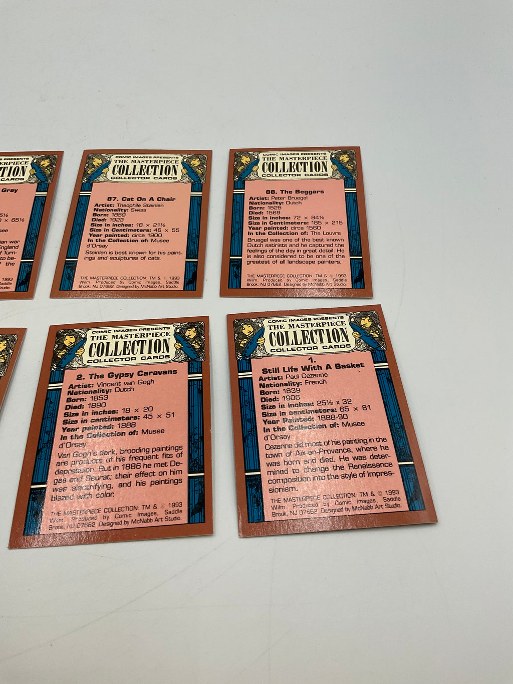 1993 The Masterpiece Collection Fine Art Trading Cards 10-Card Reader Lot