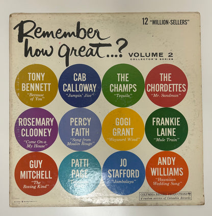 Vinyl Music Record  "Remember How Great...?" Vol. 2 Vtg 1962