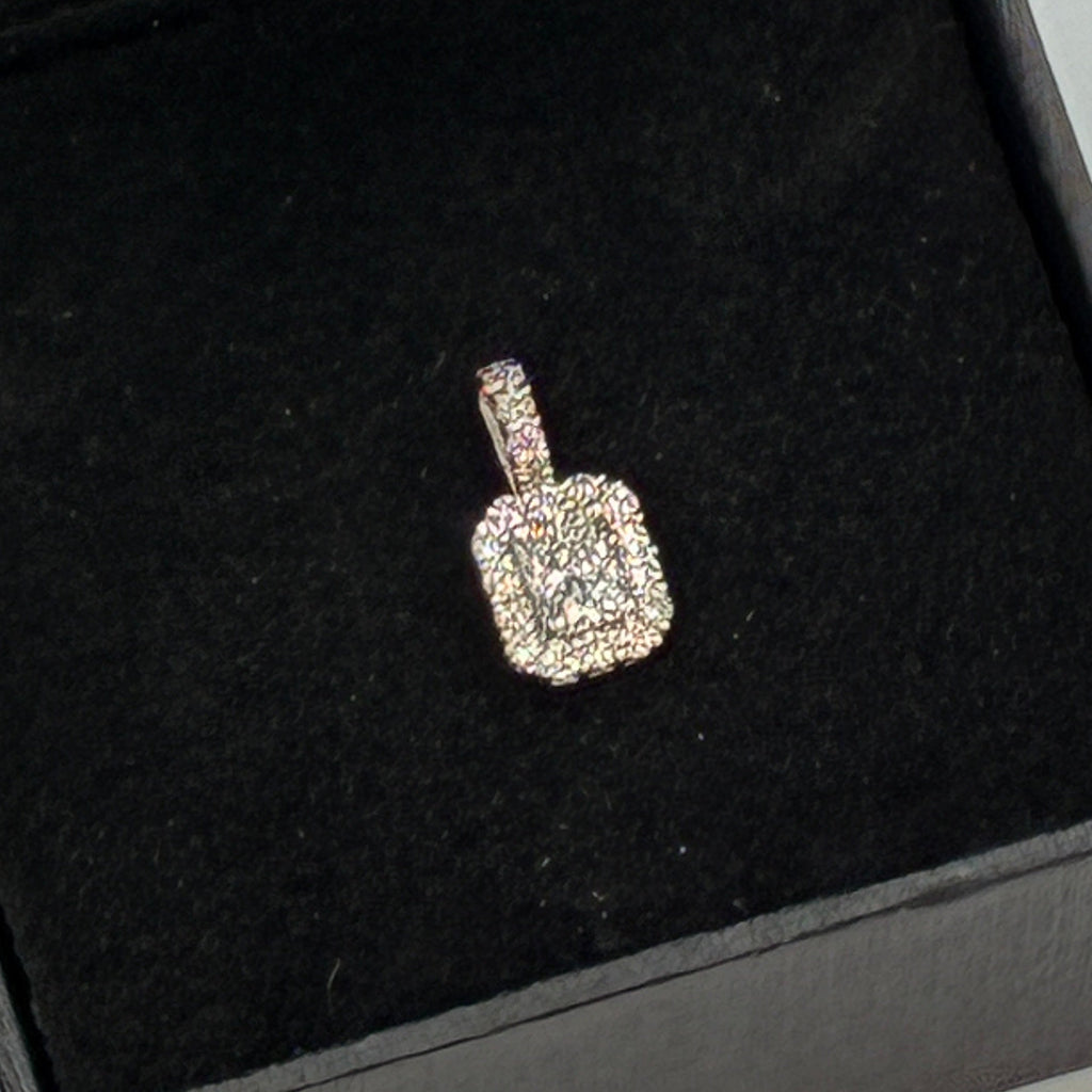 14K Gold 2/3 Carat Diamonds 0.40 CT Center Radiant Emerald Cut Pendant RSJ