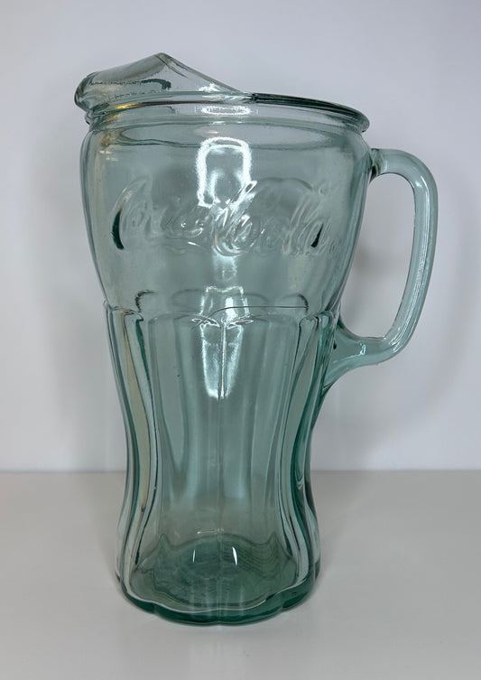 COKE Brand Vintage Coca-Cola 65 oz Georgia Green Glass Pitcher