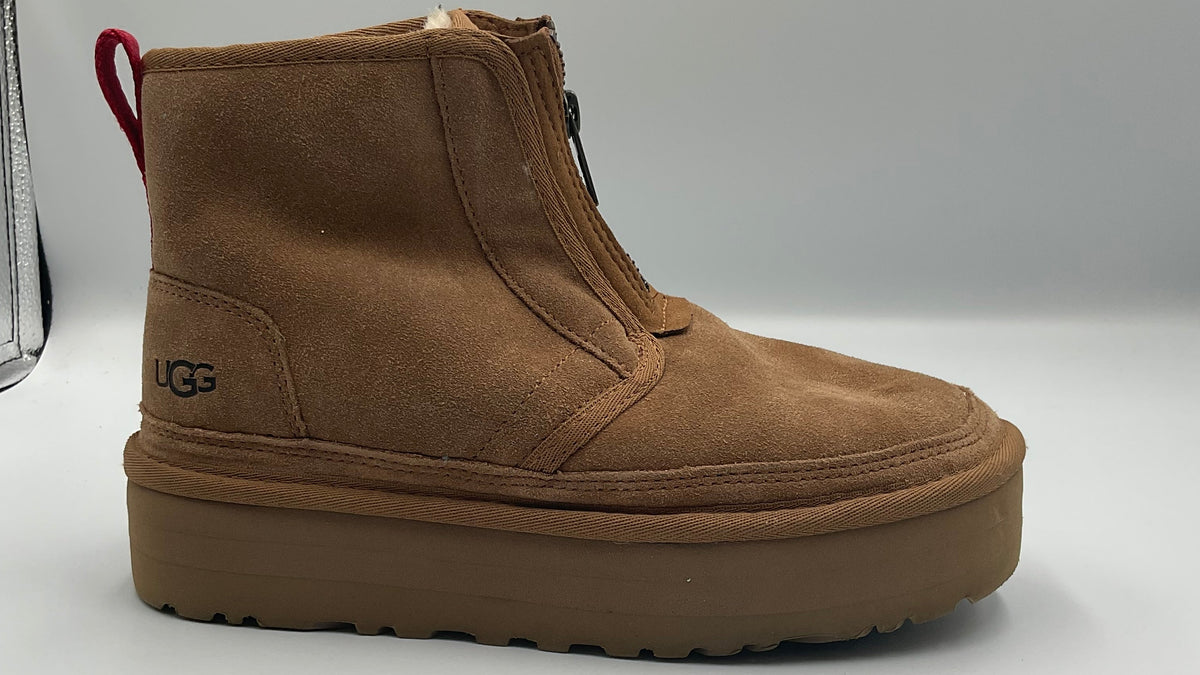 UGG Women's (size 6) Neumel Platform Zip Chestnut Suede Boots