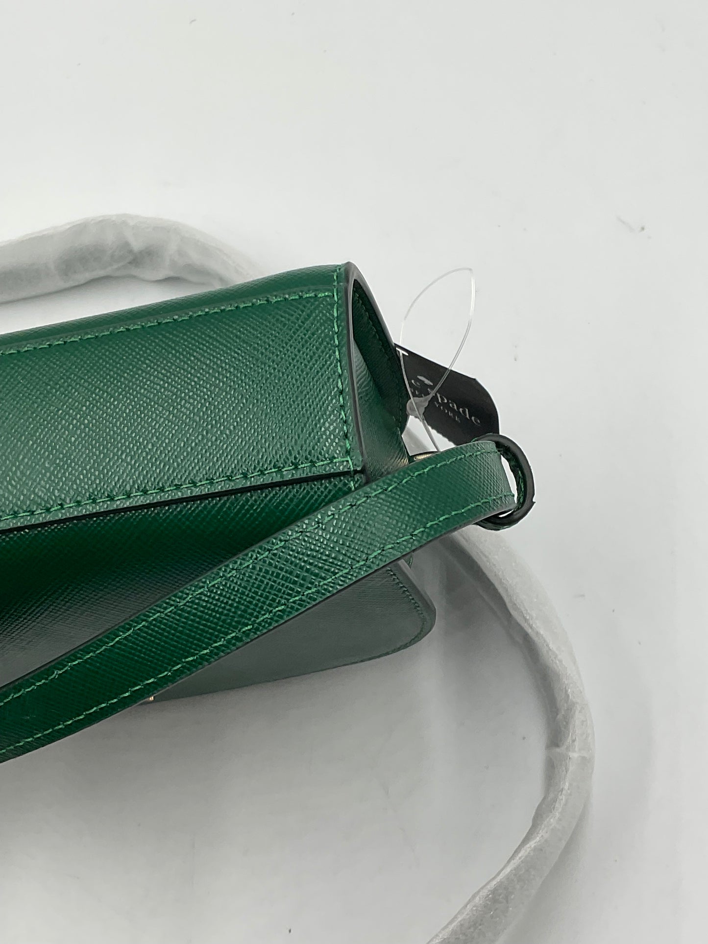 Kate Spade New York Forest Green Cross Grain Designed Leather Cross Body Bag