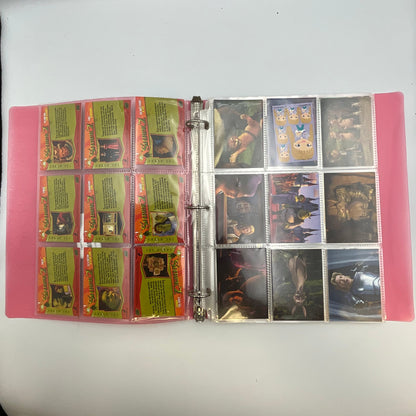 Card Collector Folder with Shrek, Disney, Charlie and the Chocolate Factory Cards.