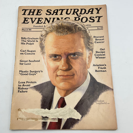 The Saturday Evening Post Vintage March 1986 Billy Graham