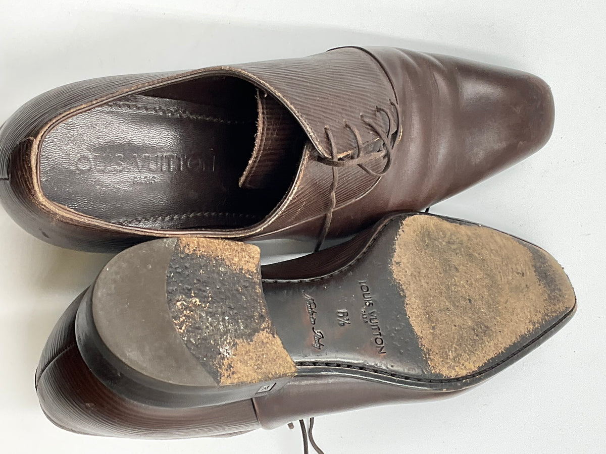 Louis Vuitton Men's Epi Leather Lace Up Dress Shoes Size 7.5 US 6.5 UK