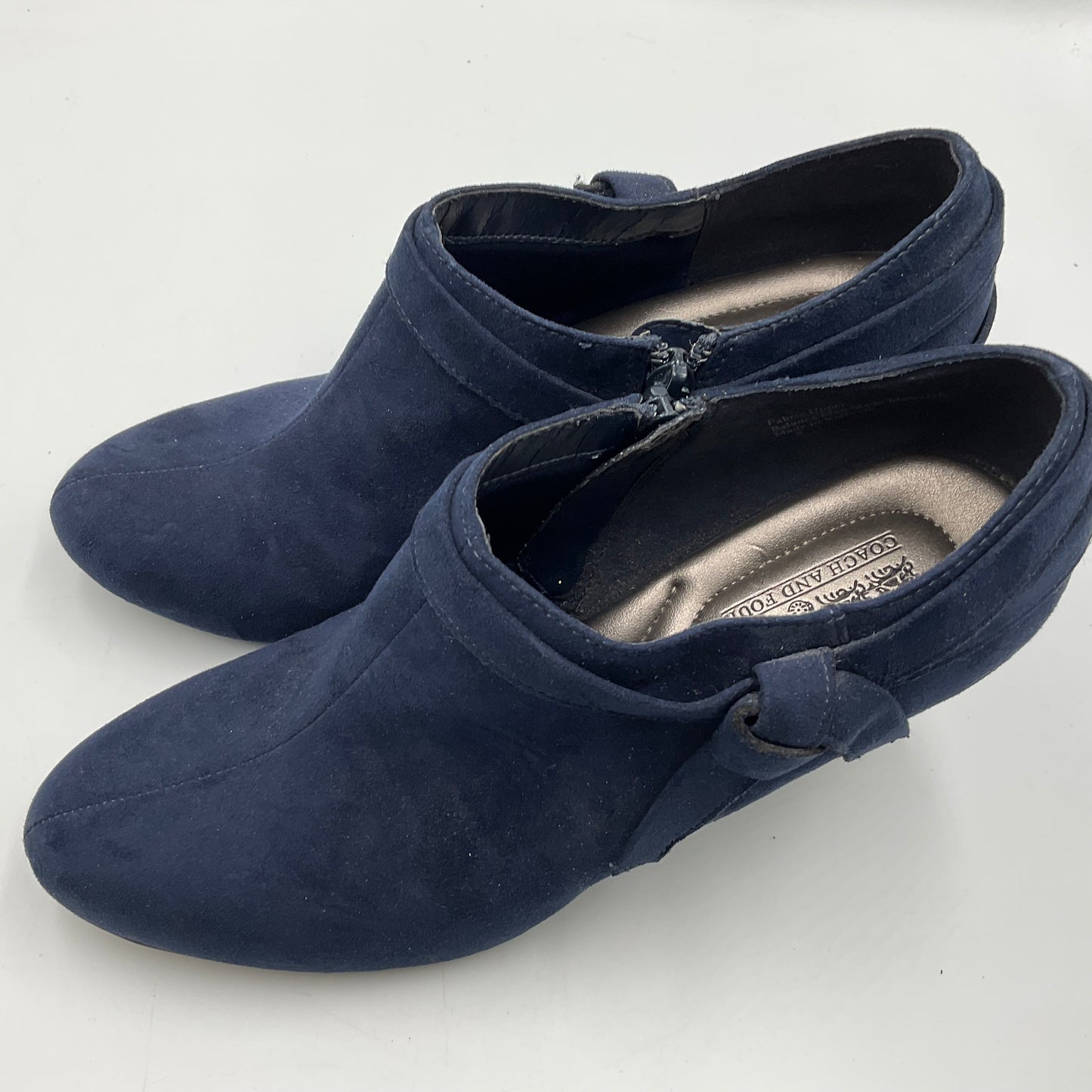 Coach and Four Blue Suede Women's Shoes Size 8 Heels