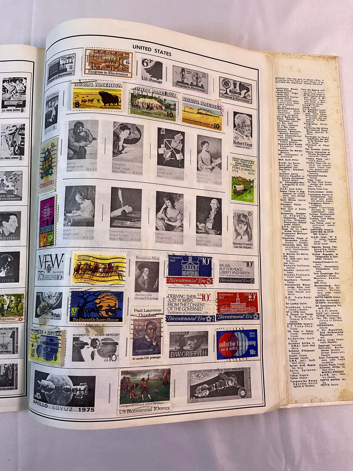 Traveler Stamp Album for International Postage Stamp Collectors Partially Full Incomplete