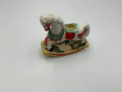 Vintage Giftco Inc. Christmas Rocking Horse Candle Holder Figurine Holiday Decor