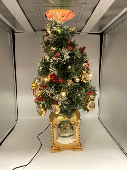 Thomas Kincaid Illuminated Musical Snow Globe Tabletop Christmas Tree