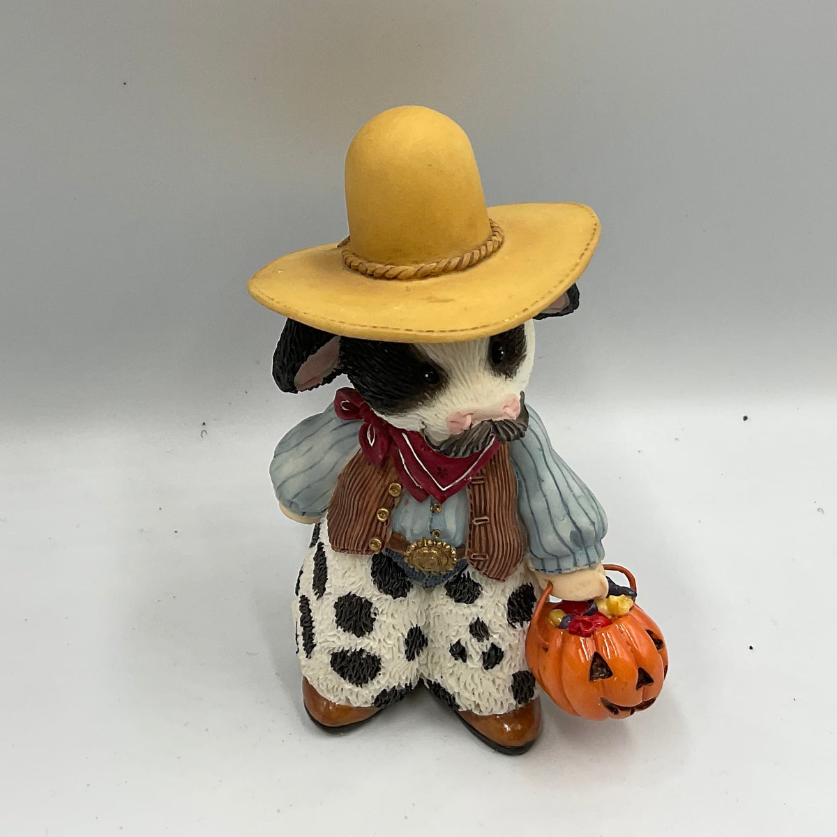 Enesco Mary's Moo Moos Trick Or Treat Ma'am 726044 Halloween Cowboy Cow 2000