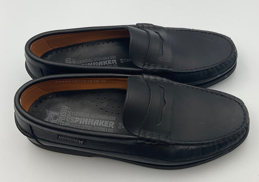 Mephisto Spinnaker Black Leather Penny Loafers Men's Shoes Size 10
