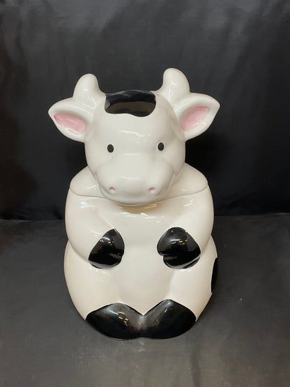 Ceramic Vintage Holstein Cow Cookie Jar