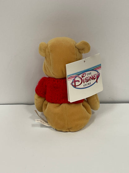 Red Heart Sweater Winnie the Pooh Bear & Friends Vintage Mini Beanbag Beanie Plush Disney Collectible