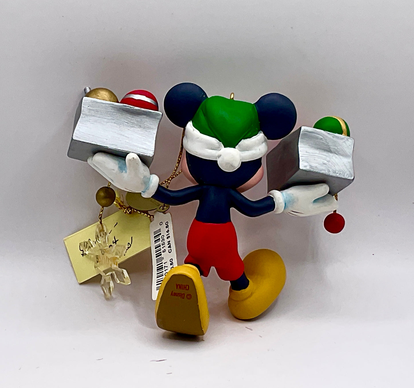 Exclusive Collectible Disney Christmas Magic Mickey Mouse Christmas Ornament Holding Presents
