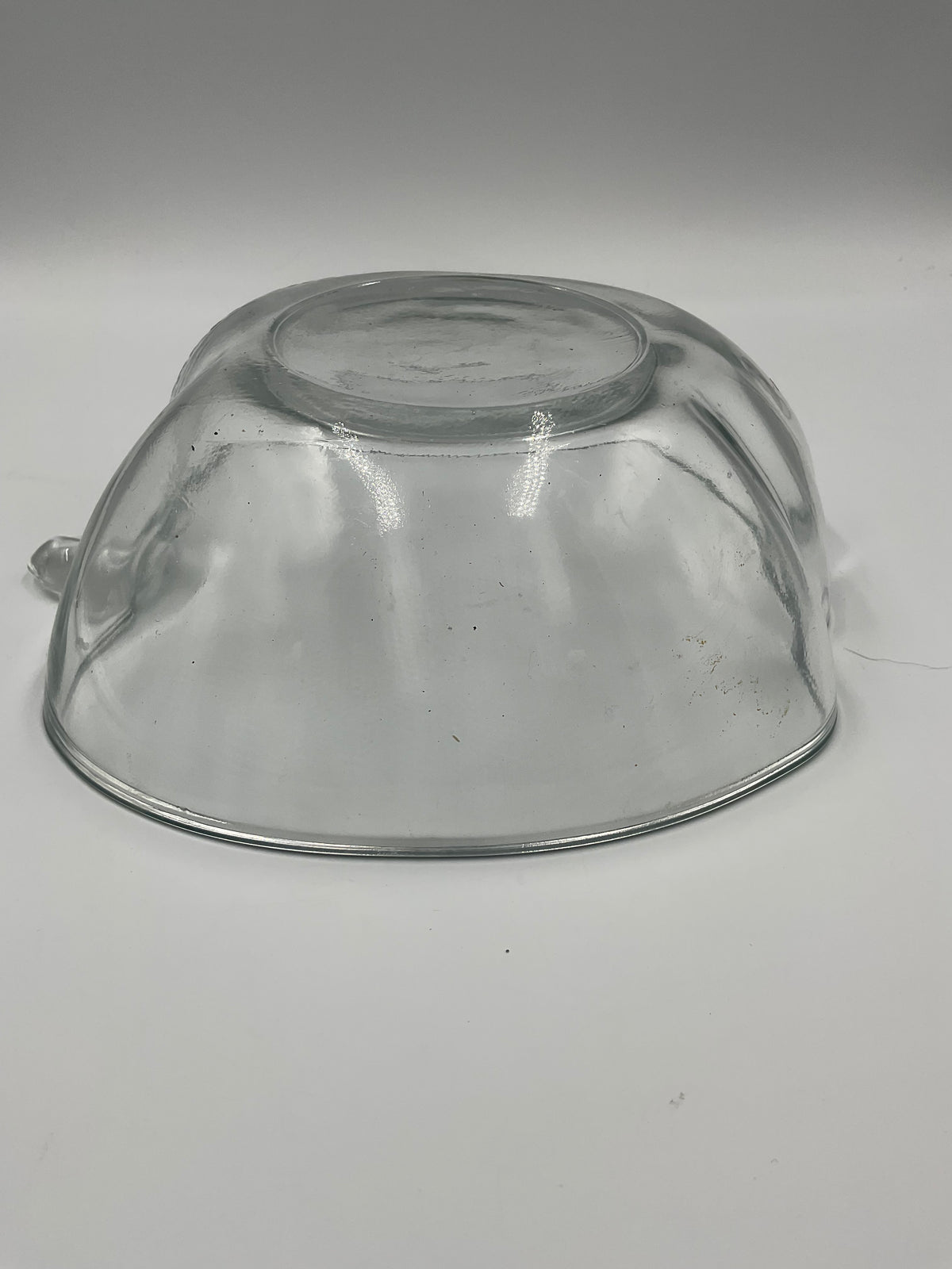 Clear Glass Apple Shaped Bowl Dish Leaf Stem Fruit Decor