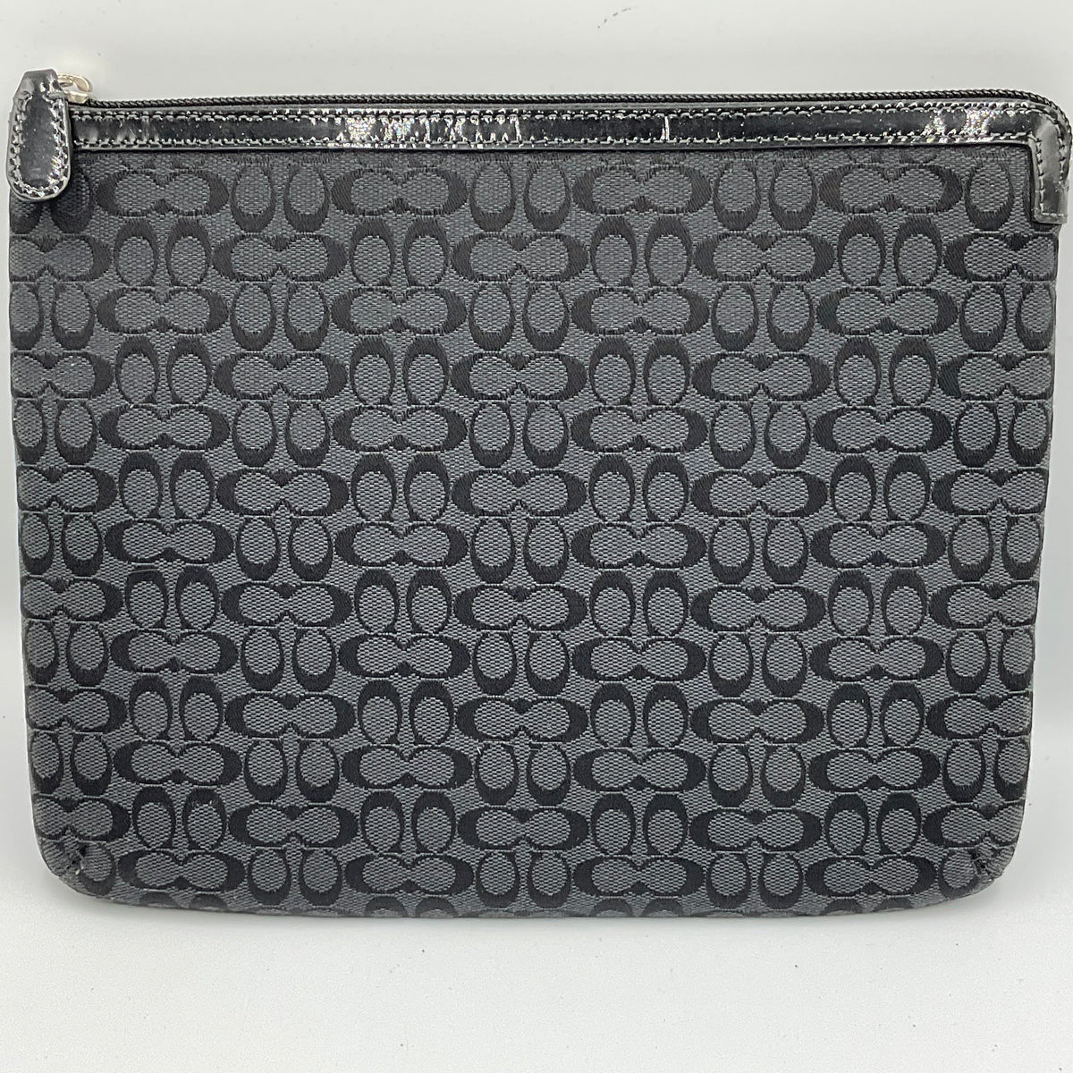 Black Gray Signature Logo Padded 10x8 Tablet Case Sleeve