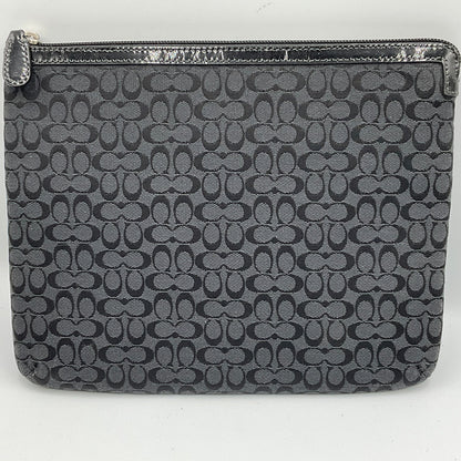 Coach Black Gray Mini Signature Padded 10x8 Tablet Case Sleeve