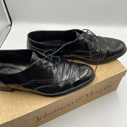 Johnston & Murphy Black Leather Wingtip Size 9M Dress Shoes