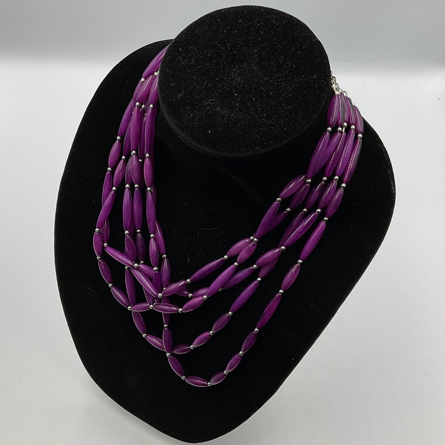 Purple Long Beaded Necklace