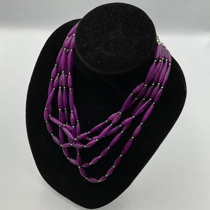 Purple Long Beaded Necklace