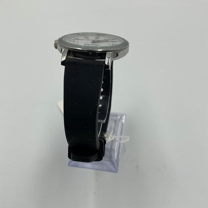 Speidel Men's Black Rubber Band White Face Easy Reader Watch