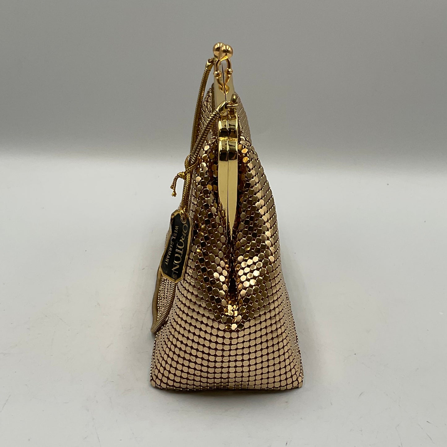 Oroton Gold Metal Mesh Evening Bag