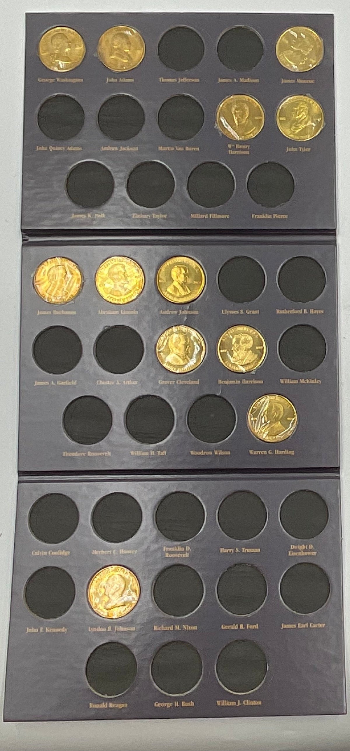 1997 Readers Digest Commemorative Brass Coin Collection US Presidents Incomplete