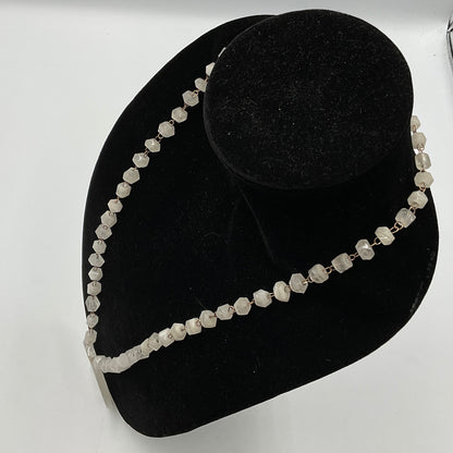 White Stone Face Design Necklace